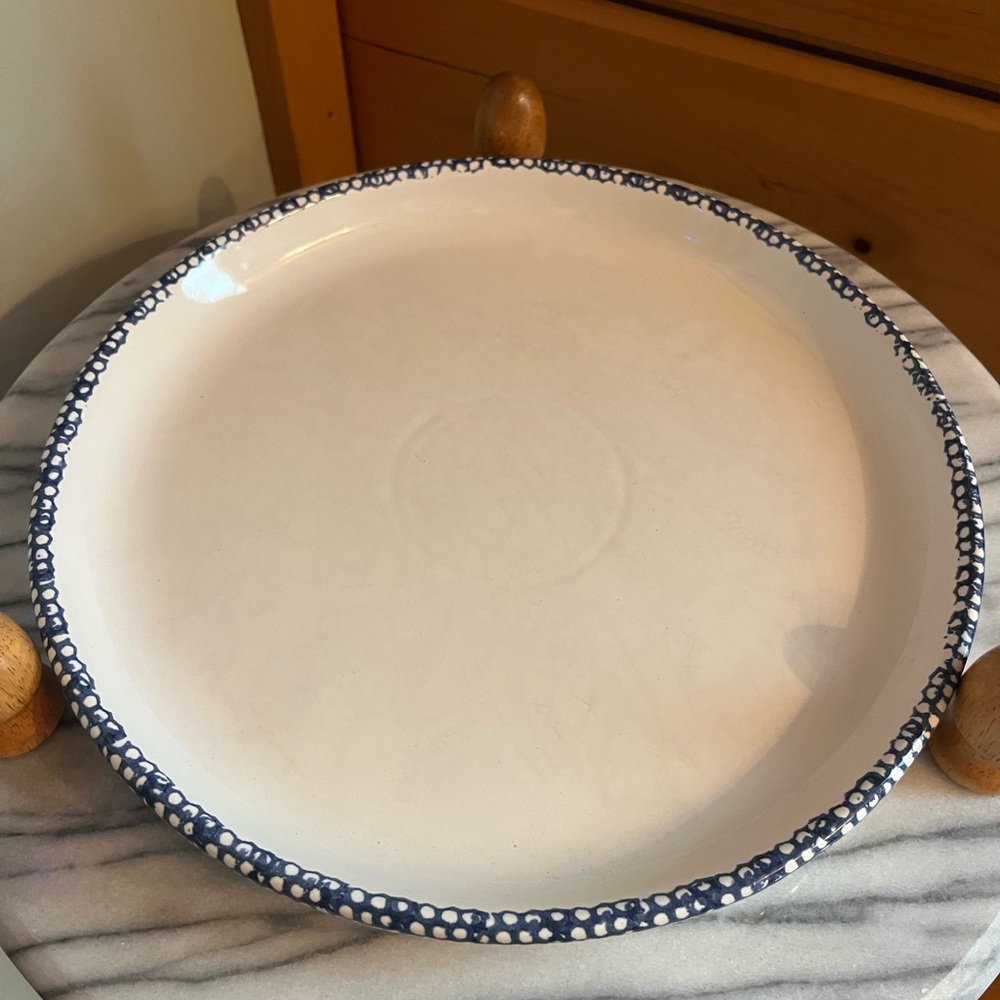Vintage 11” ceramic serving platter- cottage aesthetic